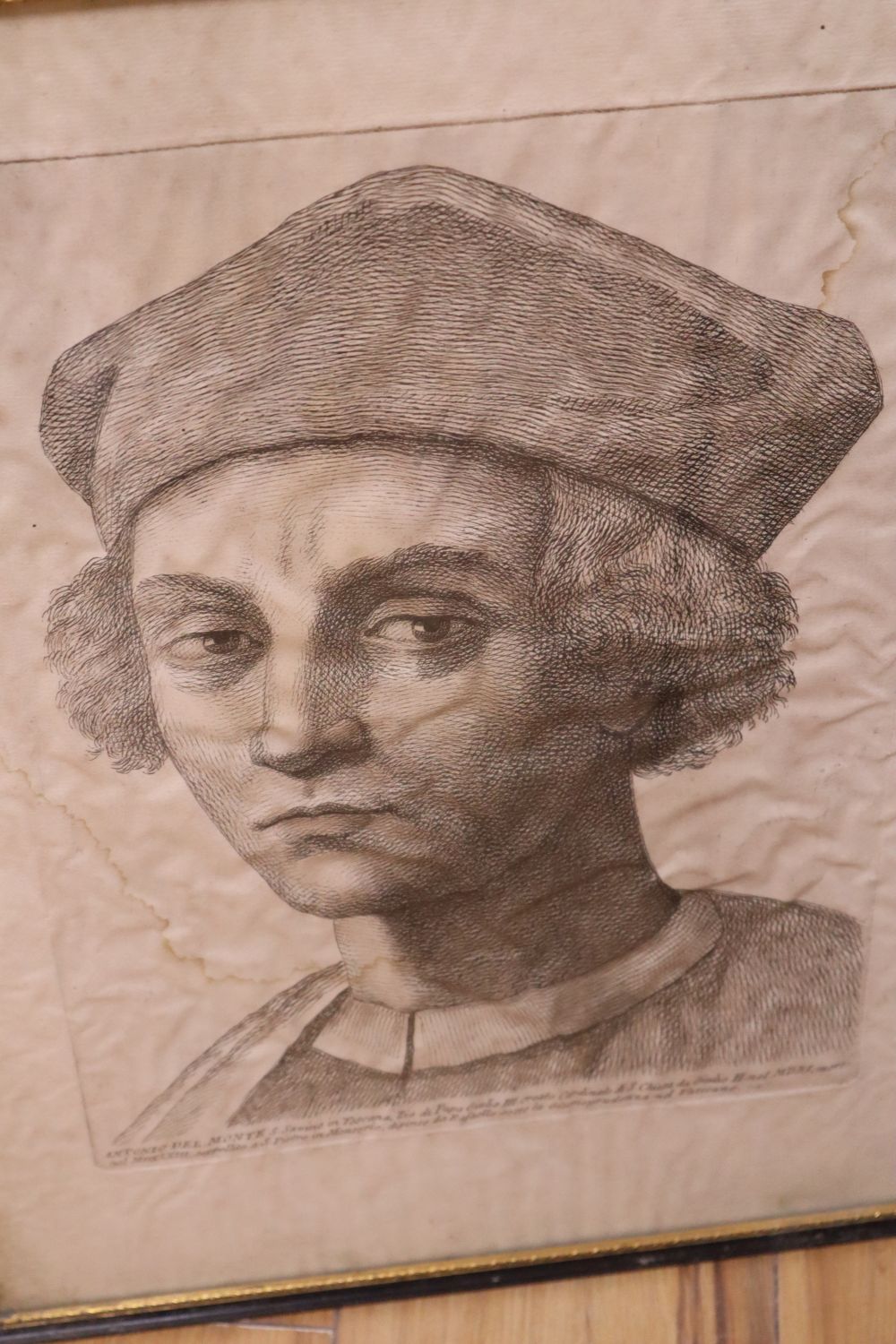 After Paolo Fidanza, four engraved portrait plates from Raffaello dUrbinos Teste Scelte di Personaggi...,